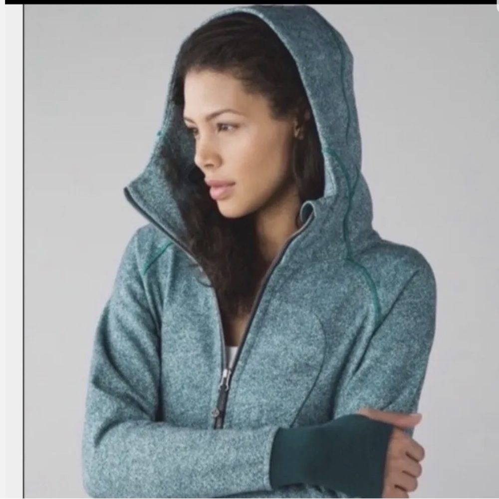 Lululemon scuba full zip green heathered